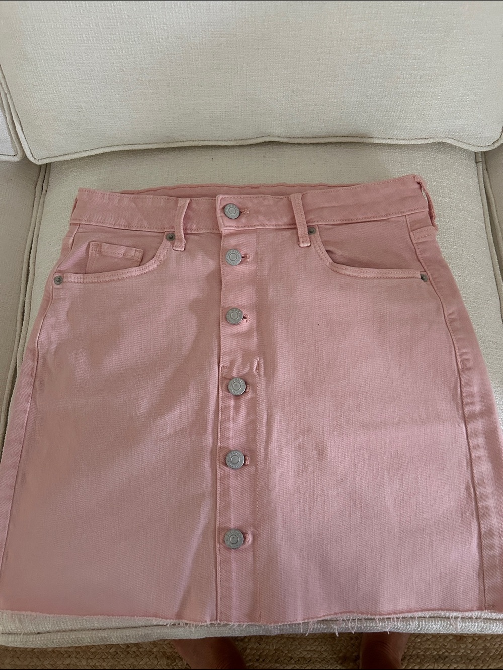 Old Navy Pink Button-Front Mini Skirt